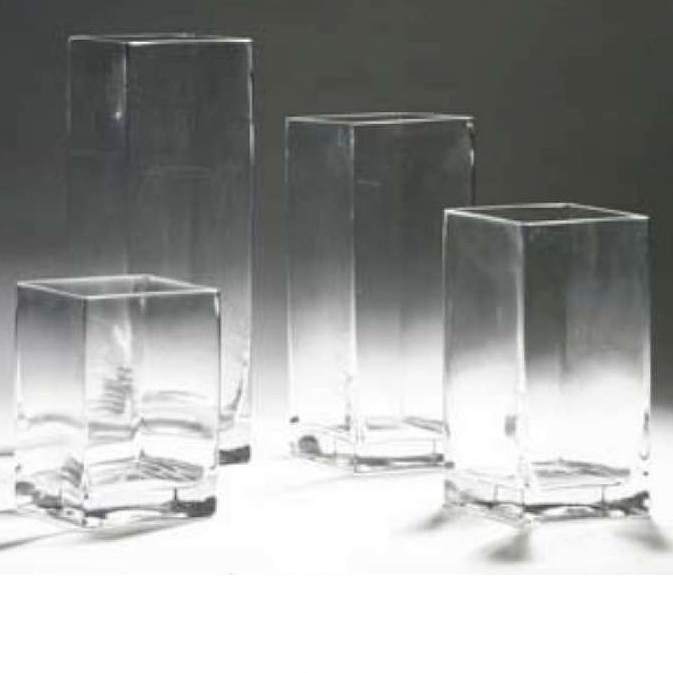 Square Glass Vase Medium 10 H X 4 X 4 D Grand Event Rentals